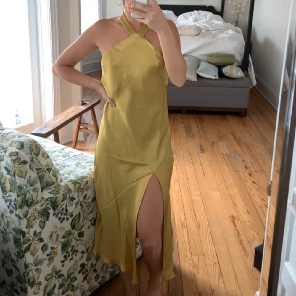 Gold ASOS High Neck Dress